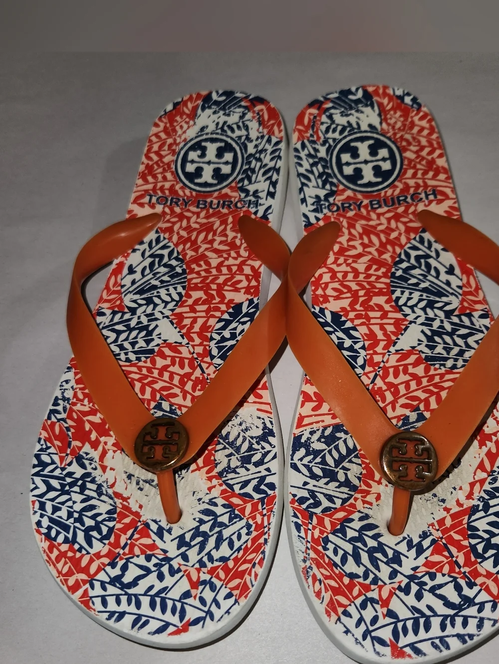 Tory Burch Orange Platform Flip Flops Sz 7